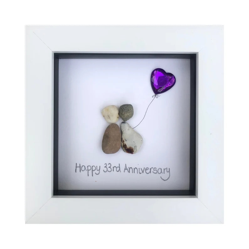 40+ Unique 33 Year Anniversary Gift 56 33rd Wedding Anniversary Pebble Picture