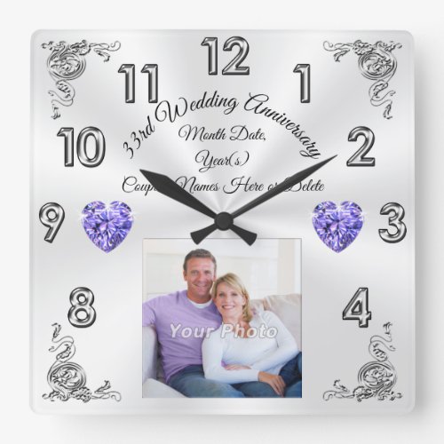 40+ Unique 33 Year Anniversary Gift 57 Personalize Clock 33 Year Wedding Anniversary