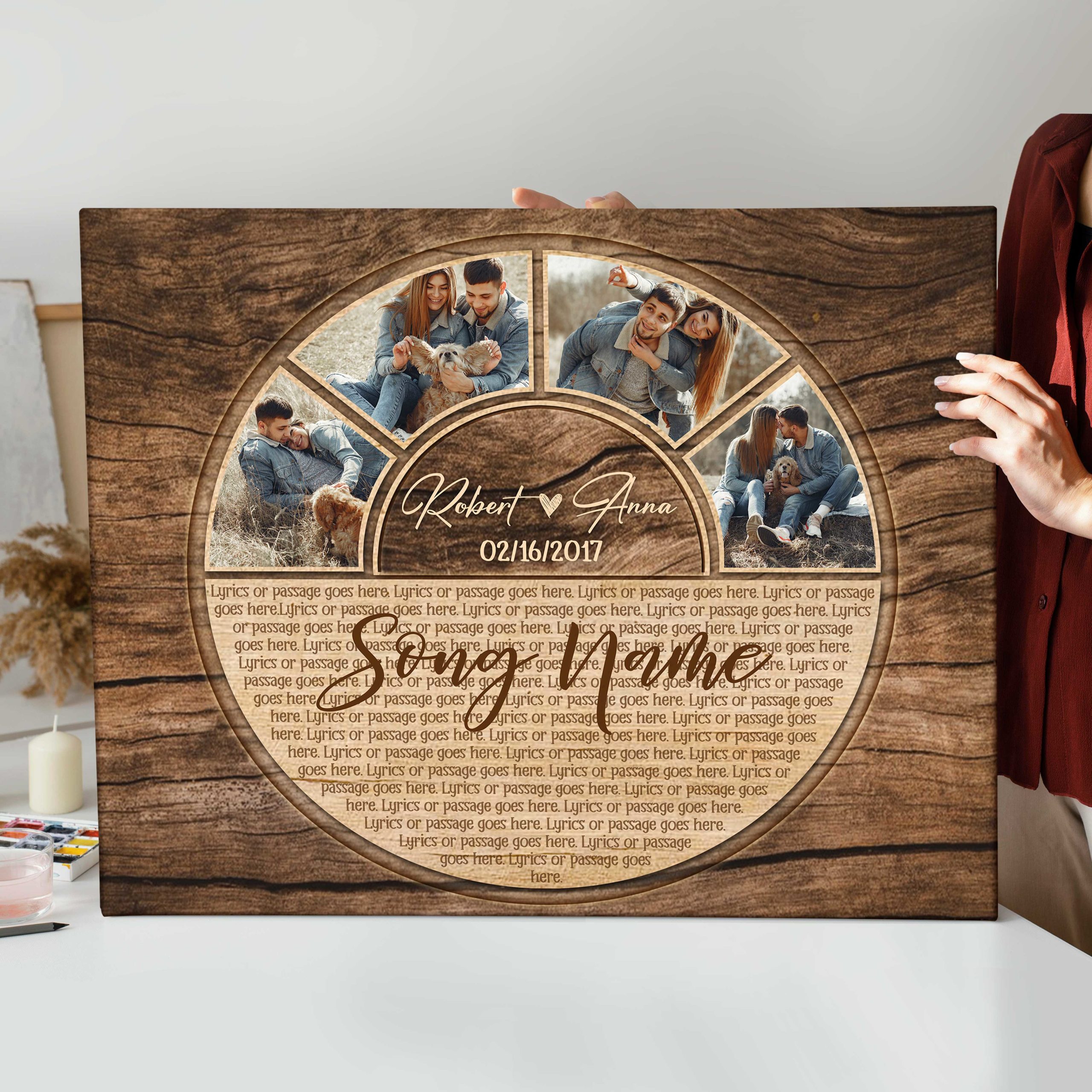 30 Thoughtful 36 Year Anniversary Gift for Him, Her, Couples 56 Song-Lyric-Wall-Art-Collage-Photo