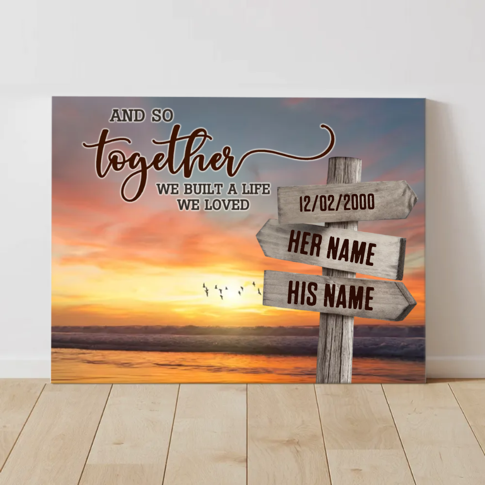 40+ Best Personalized Valentines Gifts For Him 2023 46 Personalized Road Sign Canvas with Names