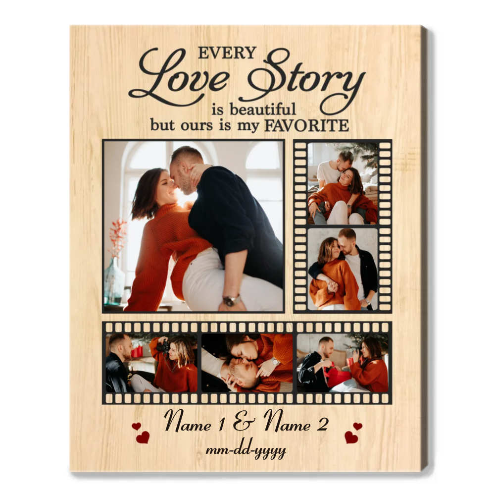 40+ Best Personalized Valentines Gifts For Him 2023 48 Personalized Valentines Gìtfs for Him - Personalized Couple Photo Collage Canvas