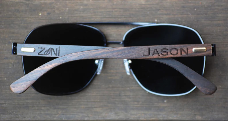 40+ Best Personalized Valentines Gifts For Him 2023 51 Personalized Wood Sunglasses