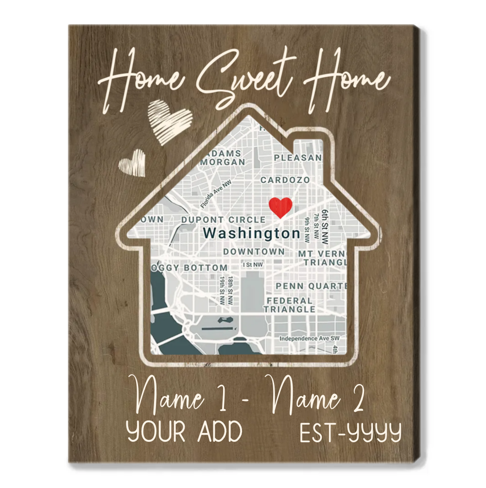 40+ Best Personalized Valentines Gifts For Him 2023 67 Our First Home Custom Map Print