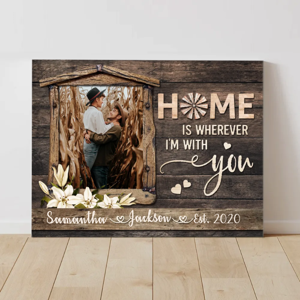 40+ Best Personalized Valentines Gifts For Him 2023 69 Personalized-Valentines-Gifts-for-Him-Home-Is-Wherever-I’m-With-You-Print