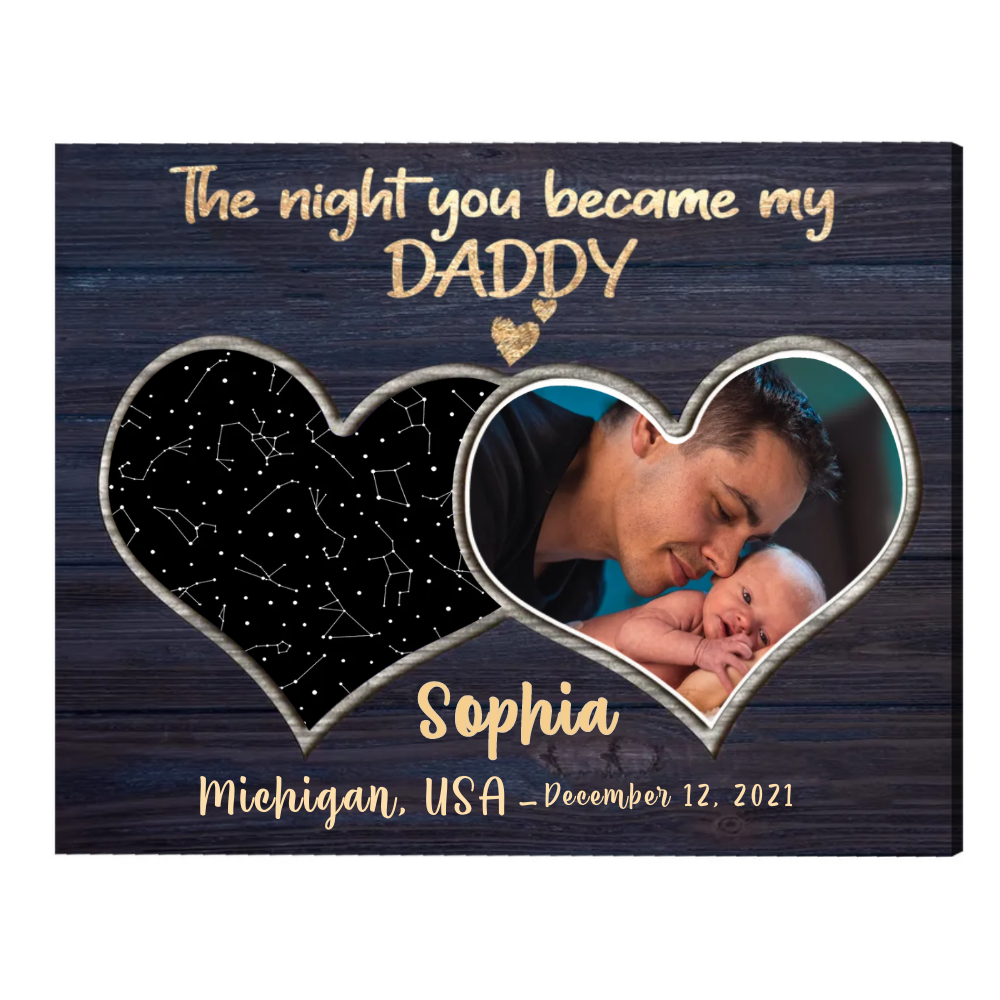 50+ Christmas Gifts For New Parents Will Warm Their Hearts 82 Custom Photo and Star Map For New Dad