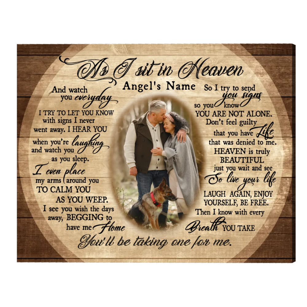 21 Best Sympathy Gifts for Loss of Father | Benicee Shop 28 As-I-Sit-in-Heaven-Photo-Canvas