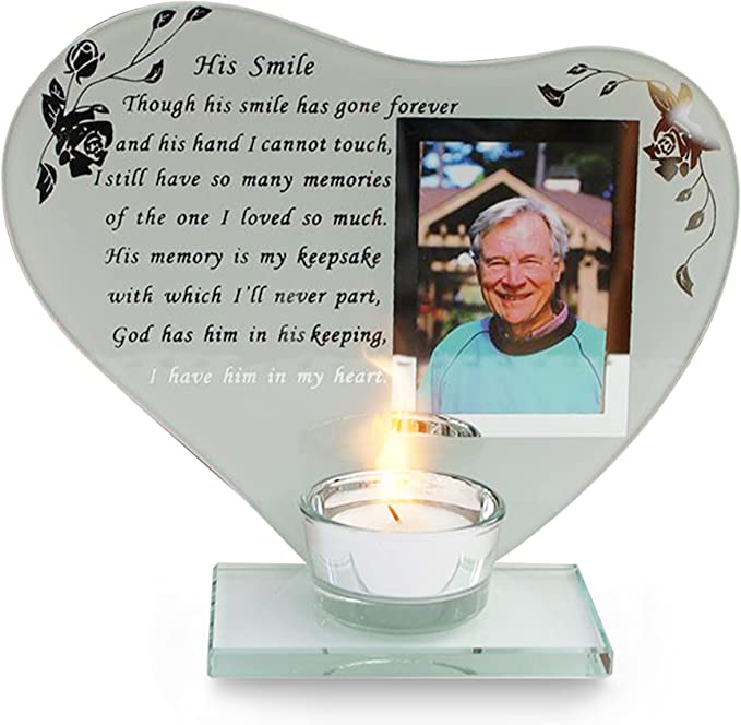 25 Memorial Gifts For Loss Of Husband Soothe Anyone's Heart 34 Glass-Memorial-Candle-Holder-and-Photo-Frame