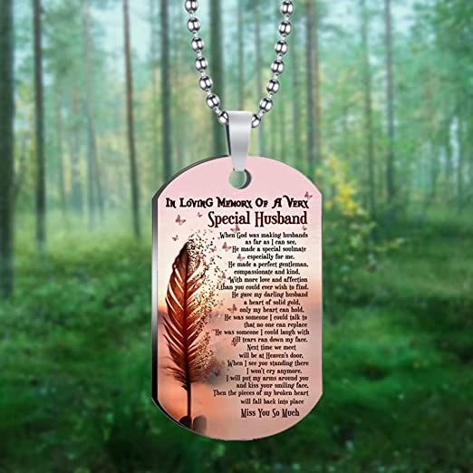 25 Memorial Gifts For Loss Of Husband Soothe Anyone's Heart 46 Husband-Memorial-Keychain-Necklace
