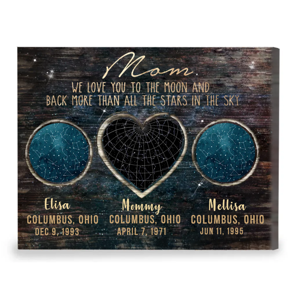 35 Best Valentine’s day Gift For Mom Warm Her Heart 41 Personalized Star Map Names Canvas