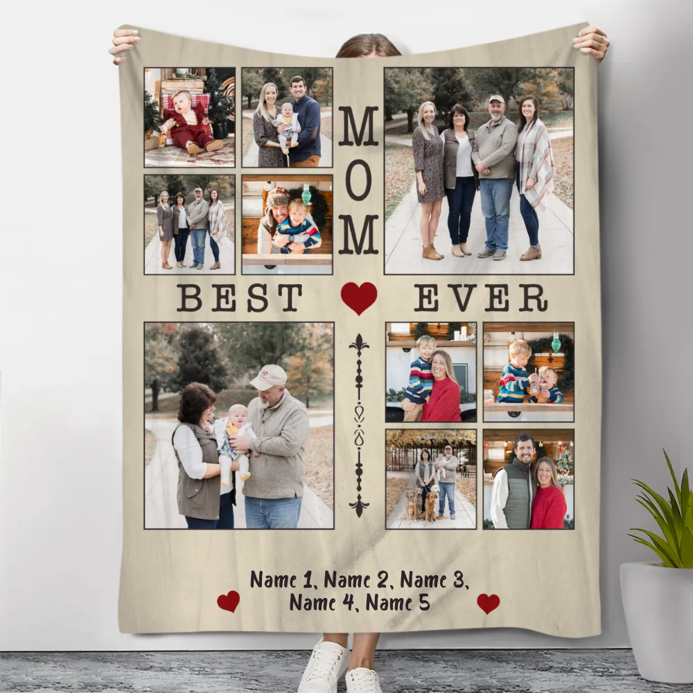 35 Best Valentine’s day Gift For Mom Warm Her Heart 42 Best-Mom-Ever-Photo-Collage-Blanket