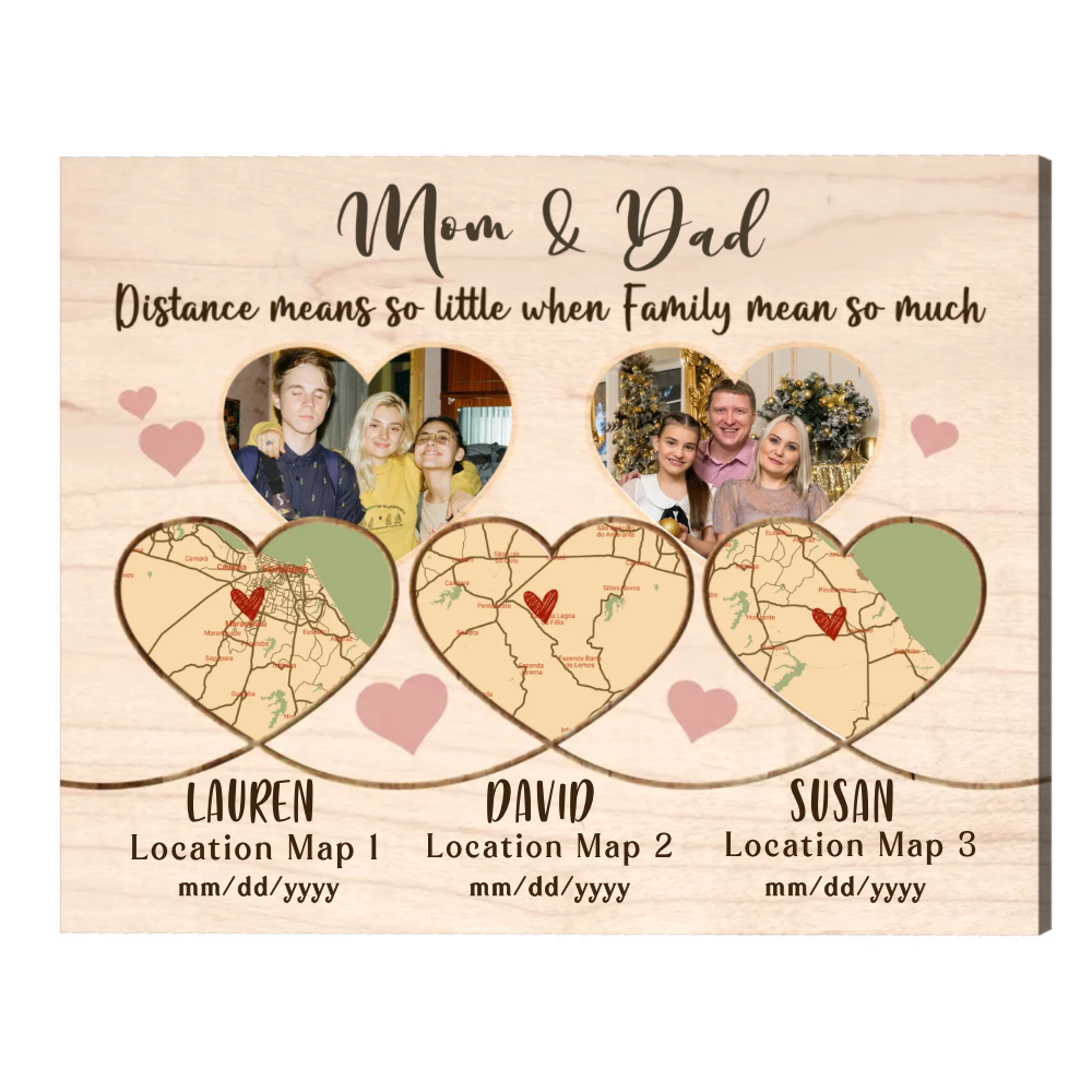 35 Best Valentine’s day Gift For Mom Warm Her Heart 49 Personalized Long Distance Gift for Parents Heart Map