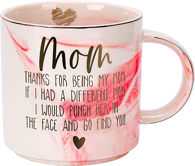 35 Best Valentine’s day Gift For Mom Warm Her Heart 64 Pink-Marble-Mug