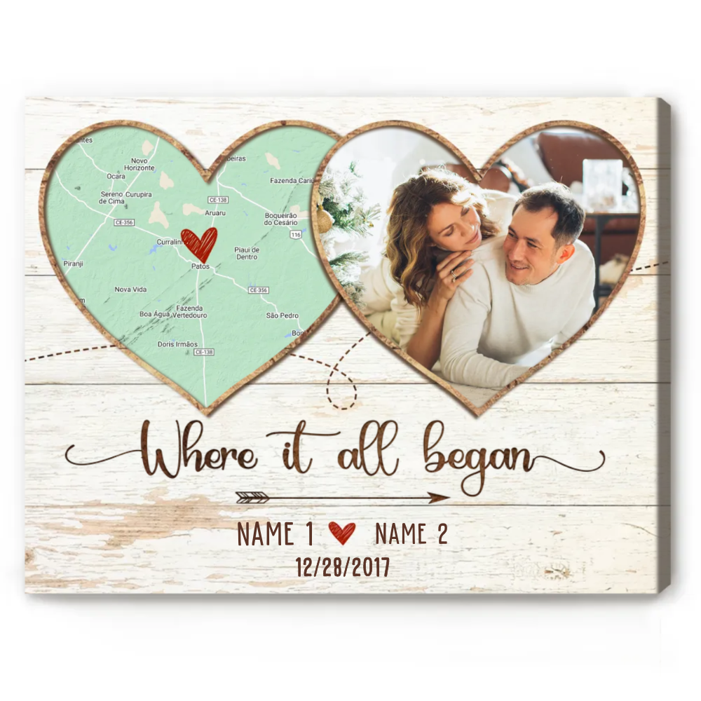Top 10 Valentine Gifts for Girlfriend Sure to Love 13 Where It All Began Map Print with Photo