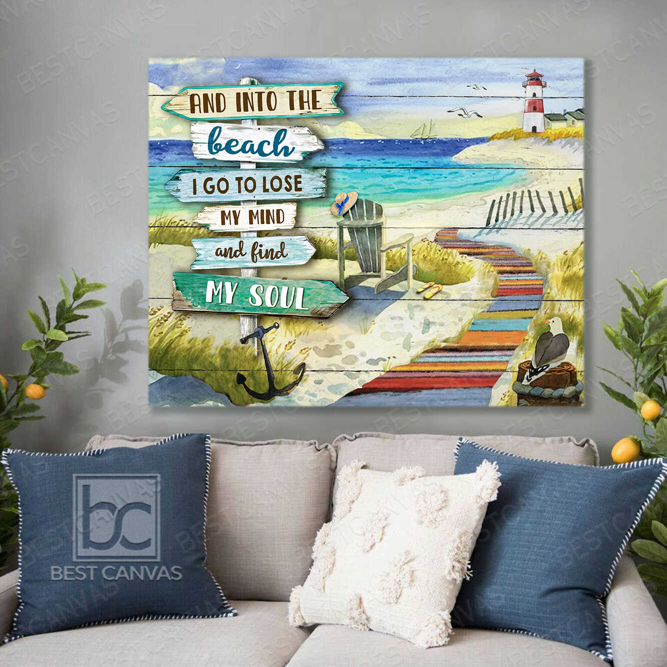 And Into The Beach I Go Canvas For Beach House Decor Best Canvas Wall Art Best Canvas Wall Art