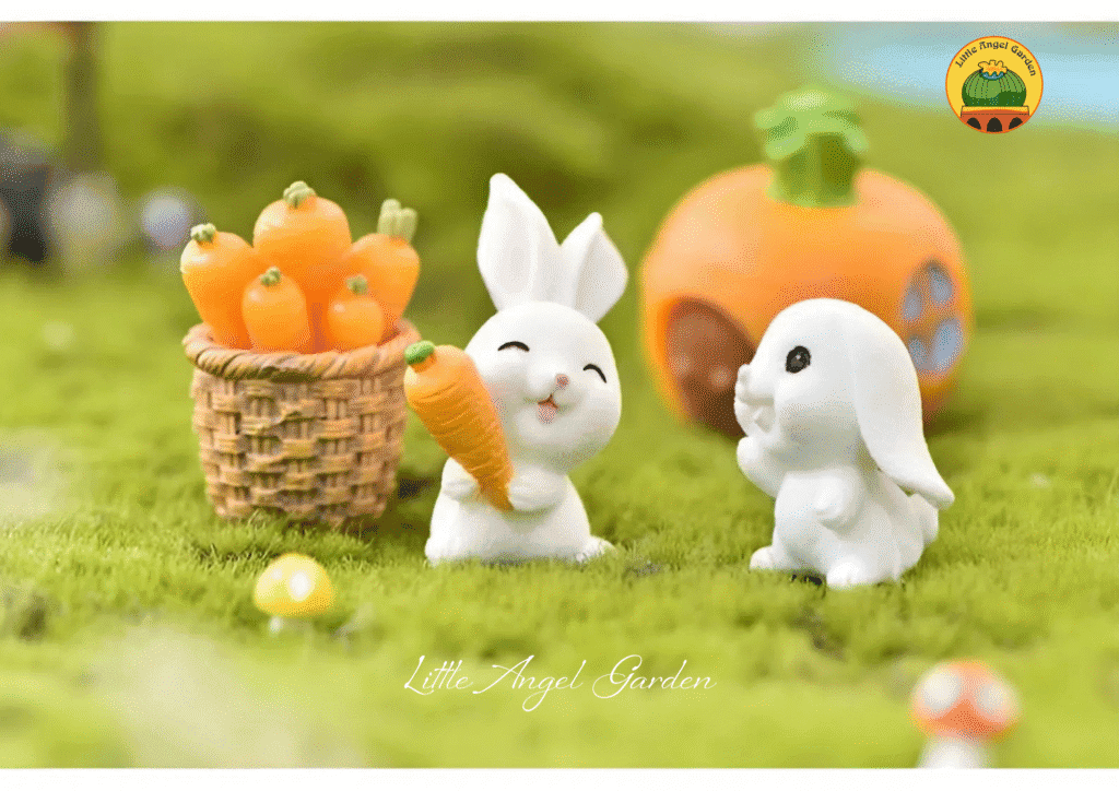 Thỏ trắng mini trang trí | littleangelgarden.vn