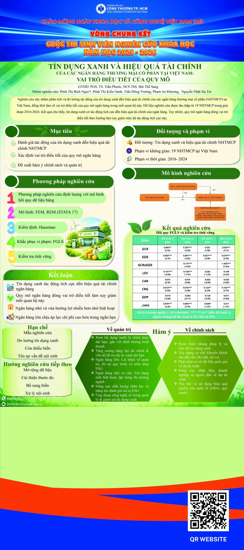18. Tín dụng xanh và hiệu quả tài chính của các ngân hàng thương mại cổ phần tại Việt Nam: Vai trò điều tiết của quy mô