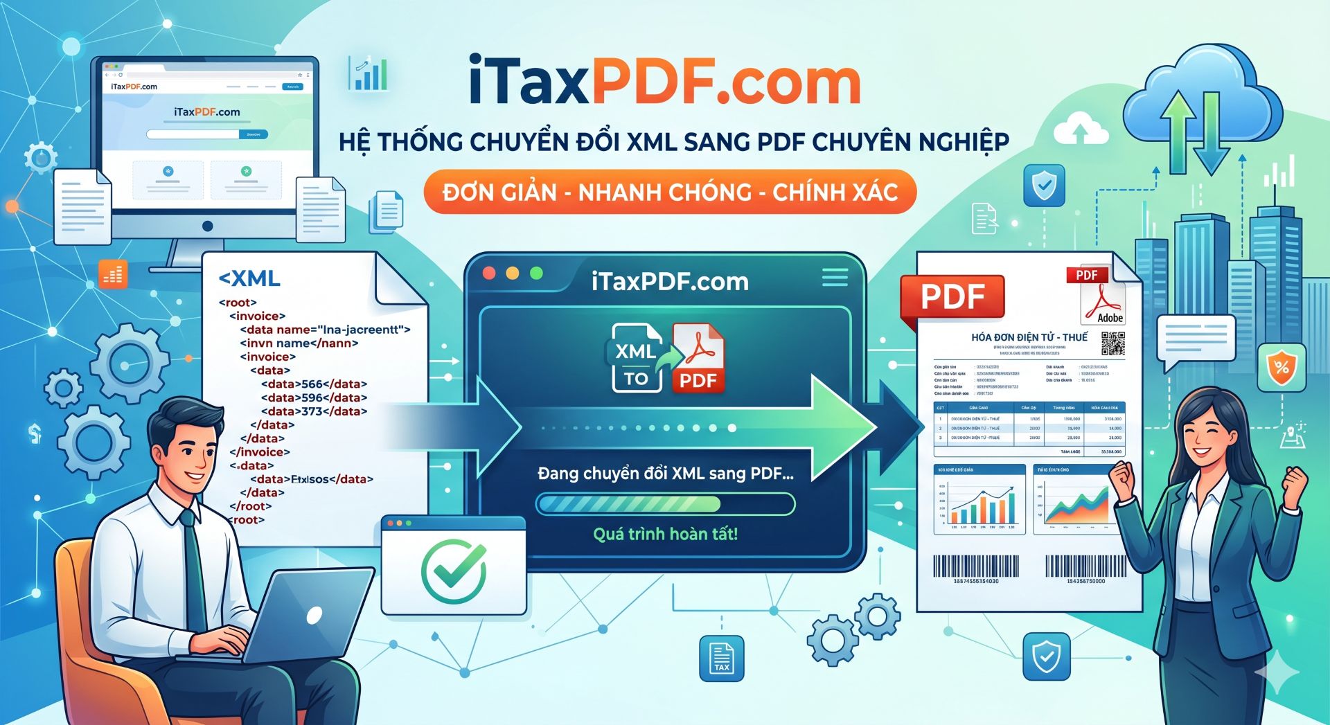 iTaxPDF.com - Chuyển File XML Kê Khai Thuế Sang PDF Nhanh, Lưu 7 Ngày, Chia Sẻ Dễ Dàng