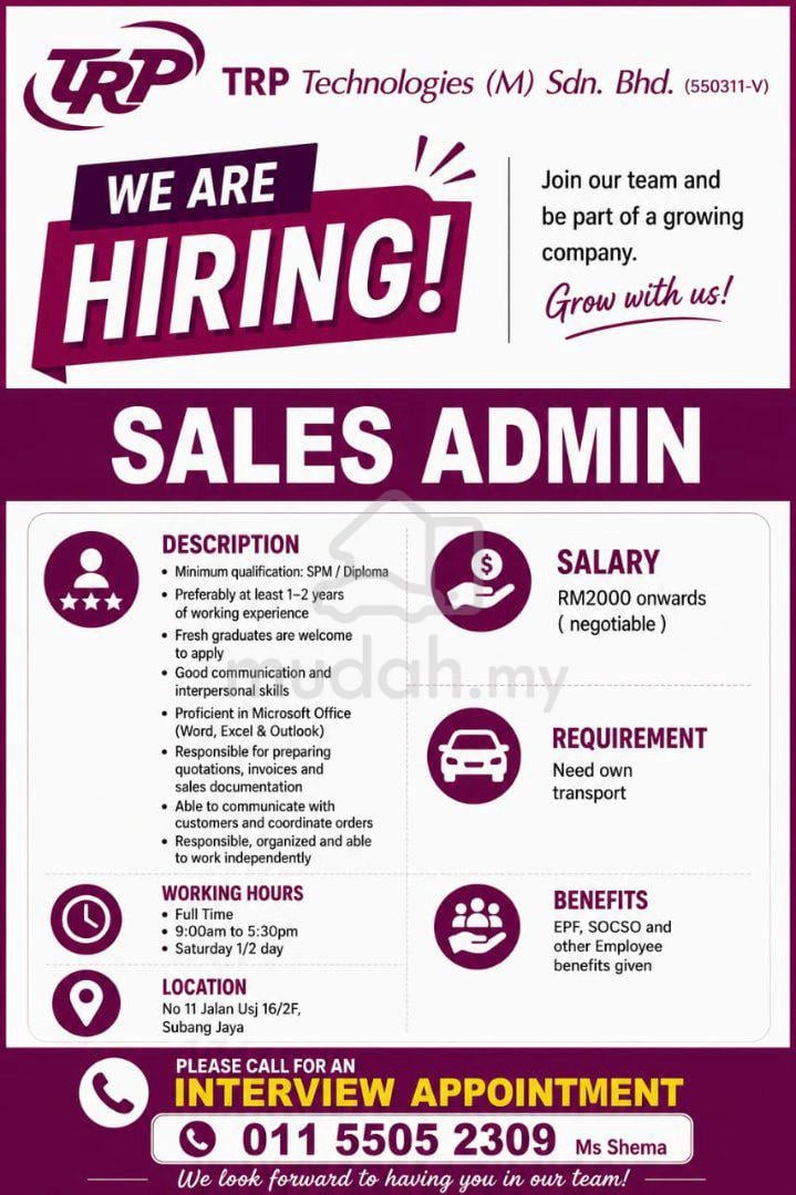 jobs in Trp Technologies M Sdn Bhd