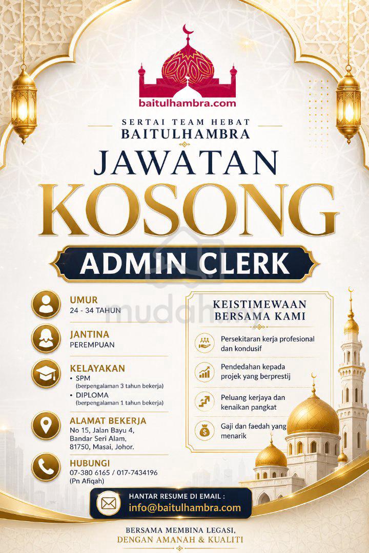 jobs in Baitulhambra (M) Sdn Bhd