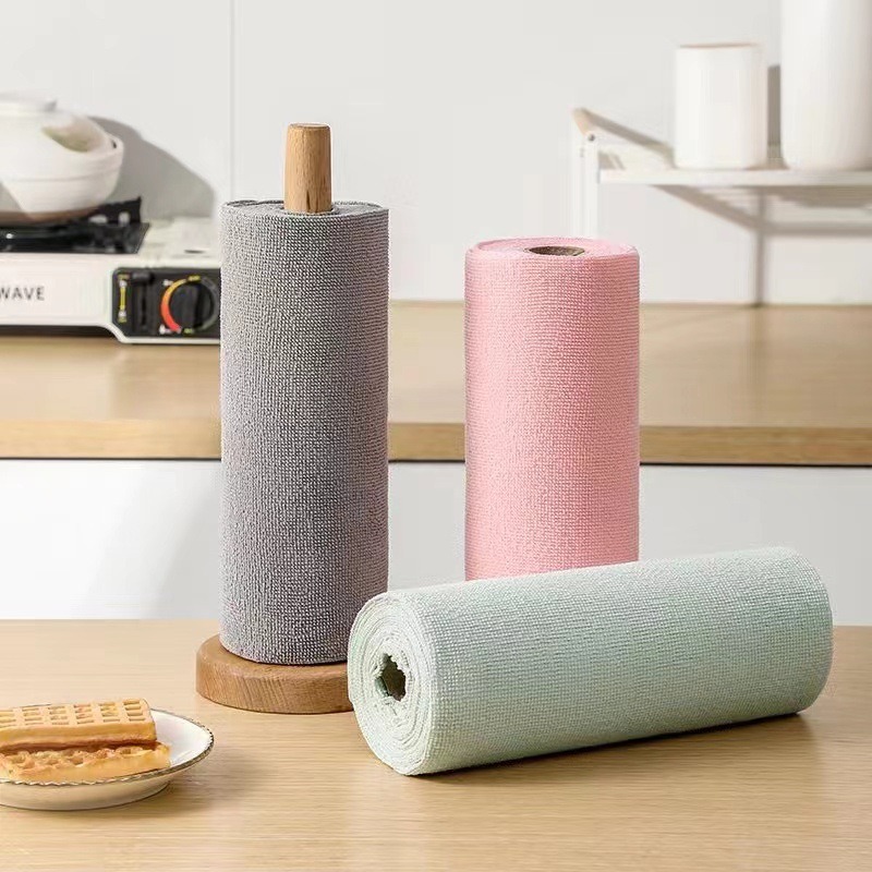 Reusable Cleaning Wipe Household Kitchen Cloth Microfiber Towel Rolls