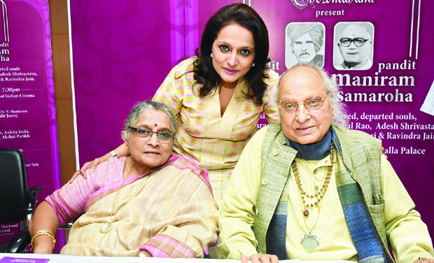 Madhura with her daughter Durga and her husband Pandit Jasraj Madhura with her daughter Durga and her husband Pandit Jasraj