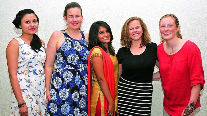 (From right) Carrie Gostic, Connie Potter, Ankita, Elsie and Daisy (From right) Carrie Gostic, Connie Potter, Ankita, Elsie and Daisy
