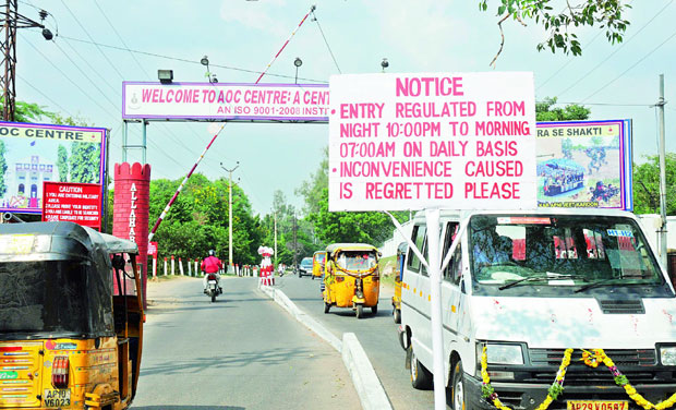 A view of the AOC road with the notice board. (Photo: DC) A view of the AOC road with the notice board. (Photo: DC)