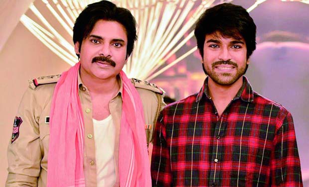 Pawan Kalyan, left, and Ram Charan Pawan Kalyan, left, and Ram Charan