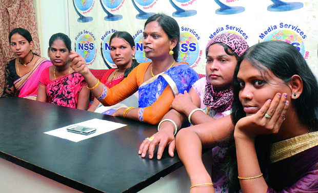 Members of the Telangana Hijra Transgender Samithi who survived attacks by strangers speak to the media on Thursday. (Photo: DC) Members of the Telangana Hijra Transgender Samithi who survived attacks by strangers speak to the media on Thursday. (Photo: DC)