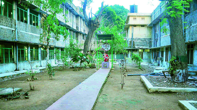 The hospital looks clean after removing the debris. The hospital looks clean after removing the debris.