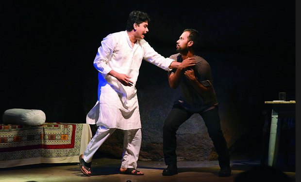 A scene from the play staged by Rangrez Sarokar, a theatre group from Mumbai A scene from the play staged by Rangrez Sarokar, a theatre group from Mumbai