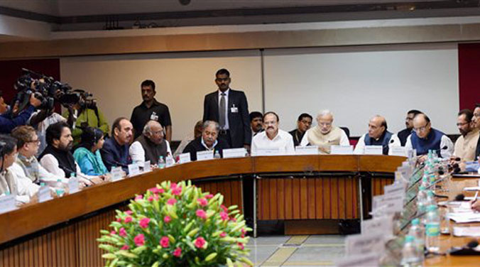 During the meeting, matters of public importance like price rise, impact of flood and drought on agriculture, intolerance and a discussion on the developments in Arunachal Pradesh were discussed. (Photo: PTI) During the meeting, matters of public importance like price rise, impact of flood and drought on agriculture, intolerance and a discussion on the developments in Arunachal Pradesh were discussed. (Photo: PTI)