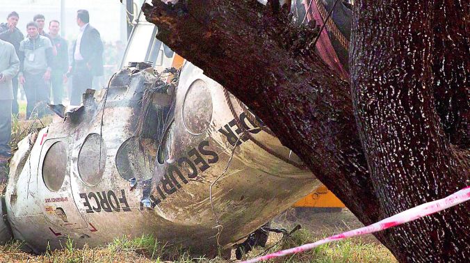 The remains of the small BSF plane that crashed outside the airport in New Delhi (Photo: PTI) The remains of the small BSF plane that crashed outside the airport in New Delhi (Photo: PTI)