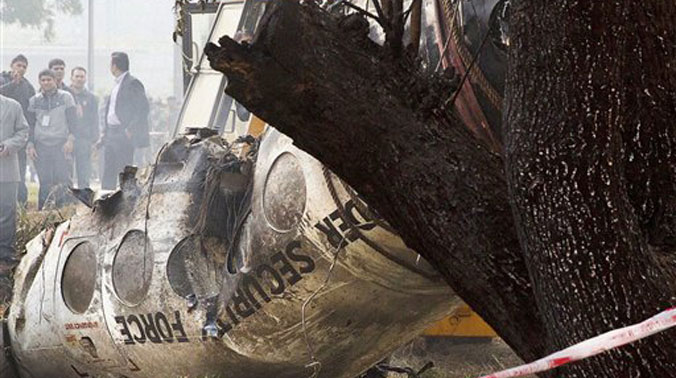 A ten-seater Ranchi-bound chartered aircraft carrying BSF personnel and technicians crashed at Shahabad Mohanmadpur village in Dwarka area, killing all ten persons on board. (Photo: PTI) A ten-seater Ranchi-bound chartered aircraft carrying BSF personnel and technicians crashed at Shahabad Mohanmadpur village in Dwarka area, killing all ten persons on board. (Photo: PTI)