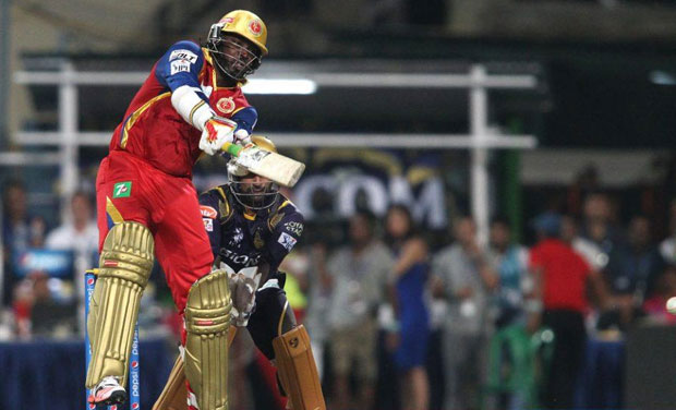 RCB started slowly and cautiously, lost three wickets too within the first eight overs but when that man Chris Gayle was there till the end, and if you drop him twice, you will lose more often than not. (Photo: BCCI) RCB started slowly and cautiously, lost three wickets too within the first eight overs but when that man Chris Gayle was there till the end, and if you drop him twice, you will lose more often than not. (Photo: BCCI)