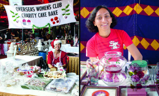 (L) A participant at last year's Overseas Women's Club Bazaar; (R) a participant at last year's United Charities Bazaar. (L) A participant at last year's Overseas Women's Club Bazaar; (R) a participant at last year's United Charities Bazaar.