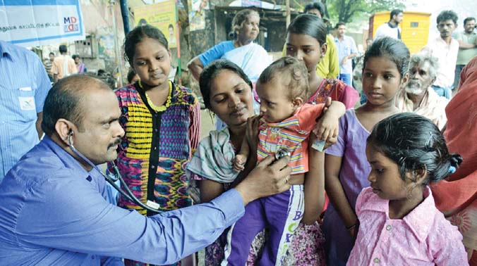 Doctors checking patients at the medical camp organised by the Chennai corporation in Aminjikarai. (Photo: DC) Doctors checking patients at the medical camp organised by the Chennai corporation in Aminjikarai. (Photo: DC)