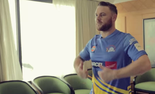 Chennai Super Kings' Brendon McCullum gets ready for the Kuthu dance. (Photo: Screengrab) Chennai Super Kings' Brendon McCullum gets ready for the Kuthu dance. (Photo: Screengrab)