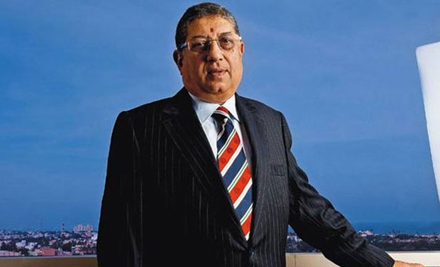 BCCI president-in-exile N Srinivasan is set to become the chairman ICC after commencement of the meet on June 28. Photo: PTI/ File BCCI president-in-exile N Srinivasan is set to become the chairman ICC after commencement of the meet on June 28. Photo: PTI/ File