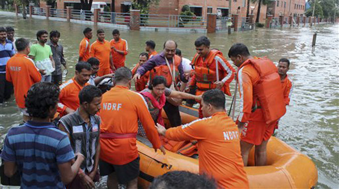 NDRF deployed close to 1,600 personnel with 21 officers and 200 rubberised inflatable boats. (Photo: PTI) NDRF deployed close to 1,600 personnel with 21 officers and 200 rubberised inflatable boats. (Photo: PTI)
