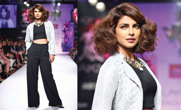 Priyanka Chopra walked the ramp at LFW recently in crop top. Priyanka Chopra walked the ramp at LFW recently in crop top.