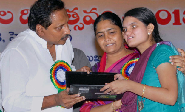 N Kiran Kumar Reddy handing over special apparatuses to disabled persons at a programme on 'International Day of Persons with Disabilities' in Hyderabad on Tuesday. PTI N Kiran Kumar Reddy handing over special apparatuses to disabled persons at a programme on 'International Day of Persons with Disabilities' in Hyderabad on Tuesday. PTI
