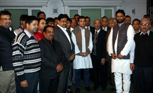 Congress Vice President Rahul Gandhi with member of Jain Samaj during their meeting in New Delhi on Sunday. PTI Congress Vice President Rahul Gandhi with member of Jain Samaj during their meeting in New Delhi on Sunday. PTI