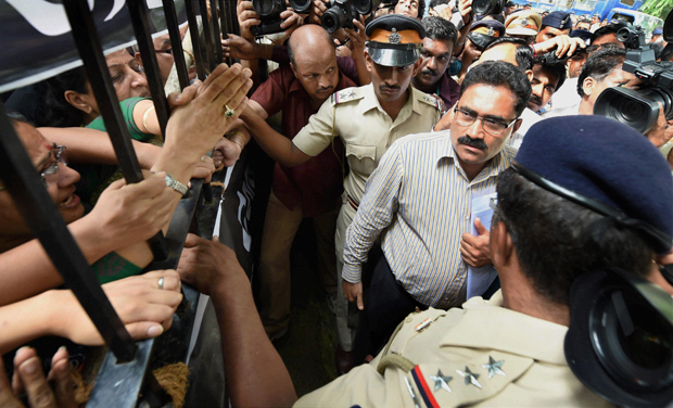 Campa Cola residents block the entrance for the BMC officials as they arrive to disconnect the water and electricity supply of the society, in Mumbai (Photo: PTI) Campa Cola residents block the entrance for the BMC officials as they arrive to disconnect the water and electricity supply of the society, in Mumbai (Photo: PTI)