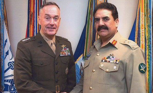 General Sharif is visiting the US on his own as there was no official invitation either from his American counterpart or the Pentagon. (Photo: Twitter) General Sharif is visiting the US on his own as there was no official invitation either from his American counterpart or the Pentagon. (Photo: Twitter)