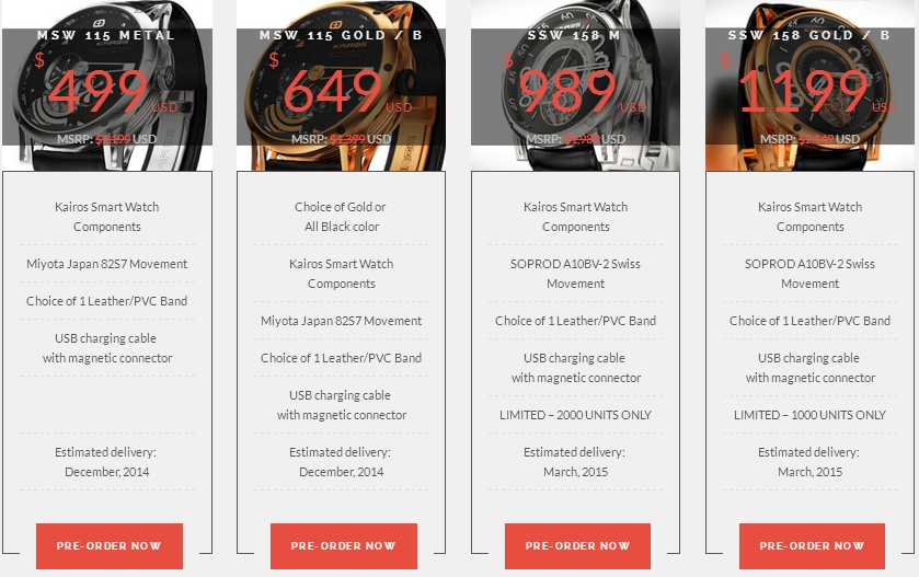 kairos smartwatch price