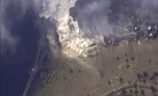 This file photo taken from Russian Defense Ministry official web siteshows a target hit during a Russian air raid in Syria against ISIS (Photo: AP) This file photo taken from Russian Defense Ministry official web siteshows a target hit during a Russian air raid in Syria against ISIS (Photo: AP)