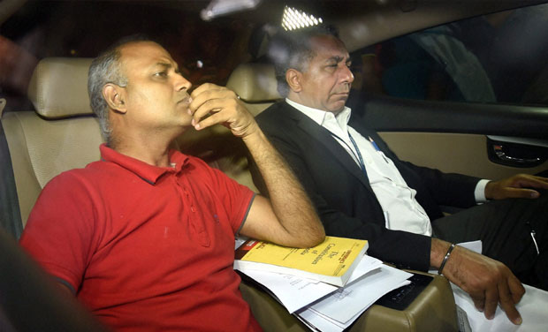 AAP MLA Somnath Bharti with his lawyer (Photo: PTI/File) AAP MLA Somnath Bharti with his lawyer (Photo: PTI/File)