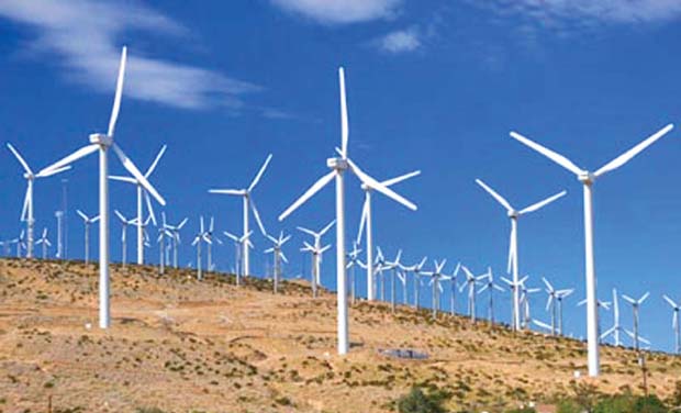Windmills destroy greenery in a region. Windmills destroy greenery in a region.