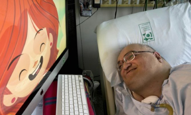 Paulo Henrique Machado, who lives connected to an artificial respirator at Sao Paulo's Hospital de Clinicas, is the creator of the animated cartoon series Paulo Henrique Machado, who lives connected to an artificial respirator at Sao Paulo's Hospital de Clinicas, is the creator of the animated cartoon series